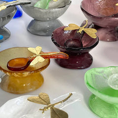 Yellow & Amber Glass Salt Bowl – 11 cm