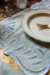 Tecla Linen Placemat – Salvia & Acqua Marina