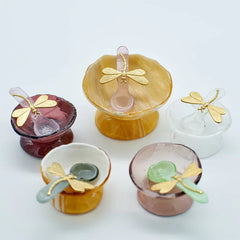 Yellow & Amber Glass Salt Bowl – 11 cm